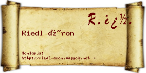Riedl Áron névjegykártya