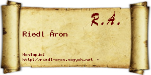 Riedl Áron névjegykártya